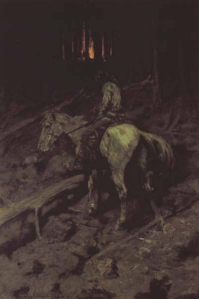 Frederic Remington Apache Fire Signal (mk43) oil painting picture